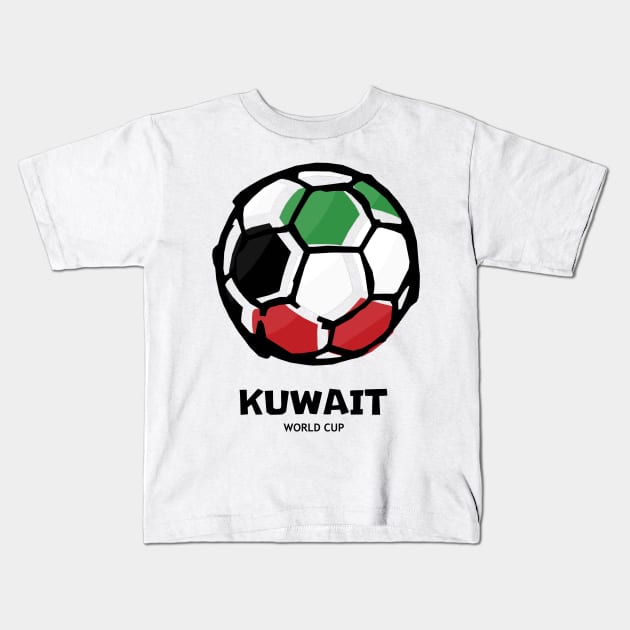 Kuwait Football Country Flag Kids T-Shirt by KewaleeTee